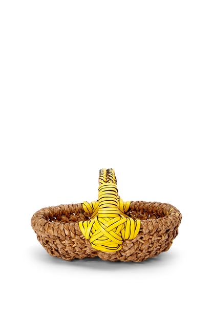 LOEWE Portugese braided basket in reed and leather Natural/Tan plp_rd
