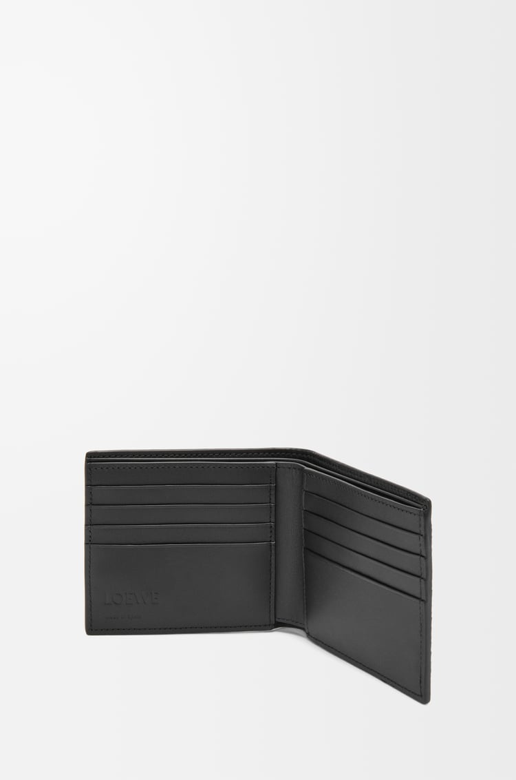 LOEWE Portefeuille à deux volets en cuir de veau grainé souple Noir