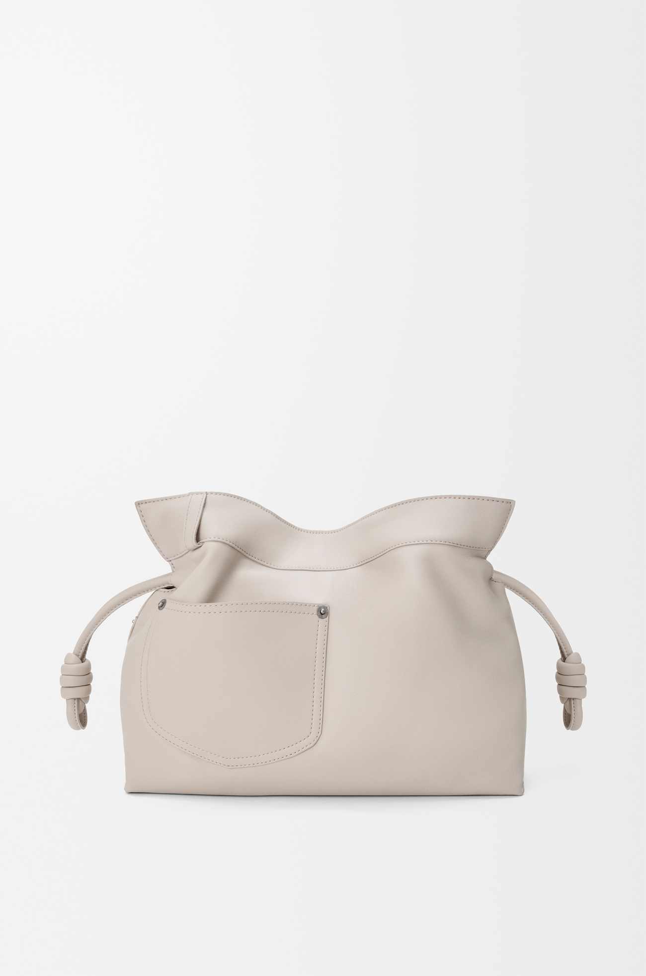 LOEWE パンタ フラメンコクラッチ ミディアム（シャイニーカーフ） ライトゴースト