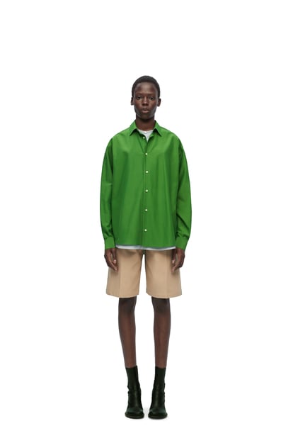 LOEWE Double layer shirt in cotton and silk Grass/Grey plp_rd
