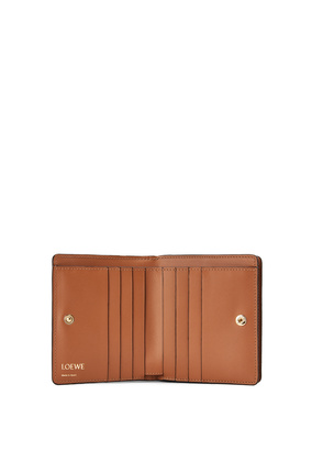 LOEWE Repeat compact zip wallet in embossed calfskin Tan plp_rd