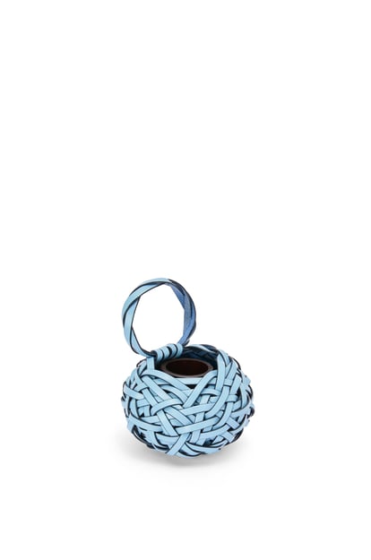 LOEWE Woven nest vase in calfskin and bamboo 淺藍色 plp_rd