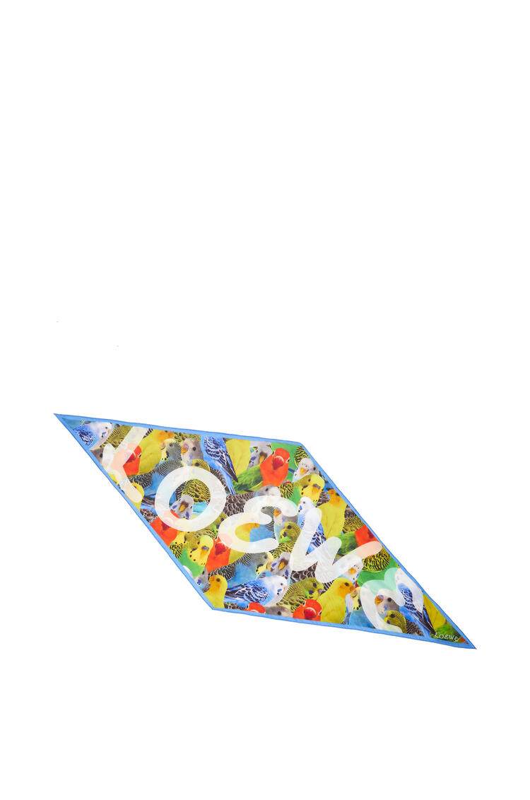 LOEWE Parrots diamond scarf in cotton and silk Multicolor