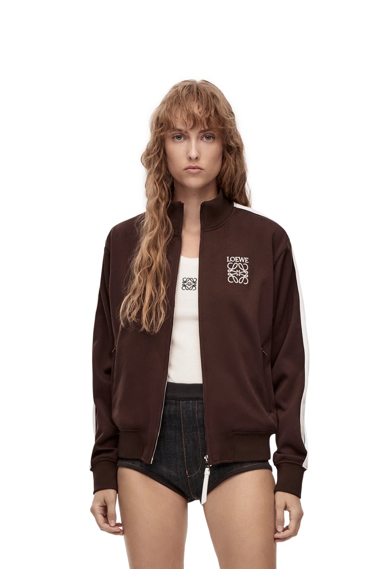 LOEWE Tracksuit jacket in technical jersey Chocolate Brown