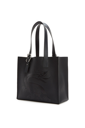 LOEWE Buckle tote dragon bag in grained calfskin Black plp_rd