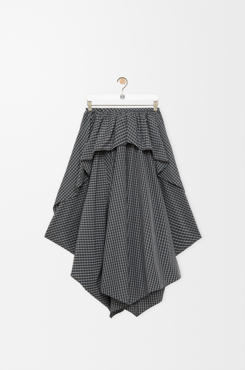 LOEWE Skirt in technical cotton Negro/Blanco