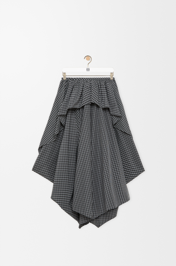 LOEWE Skirt in technical cotton Negro/Blanco
