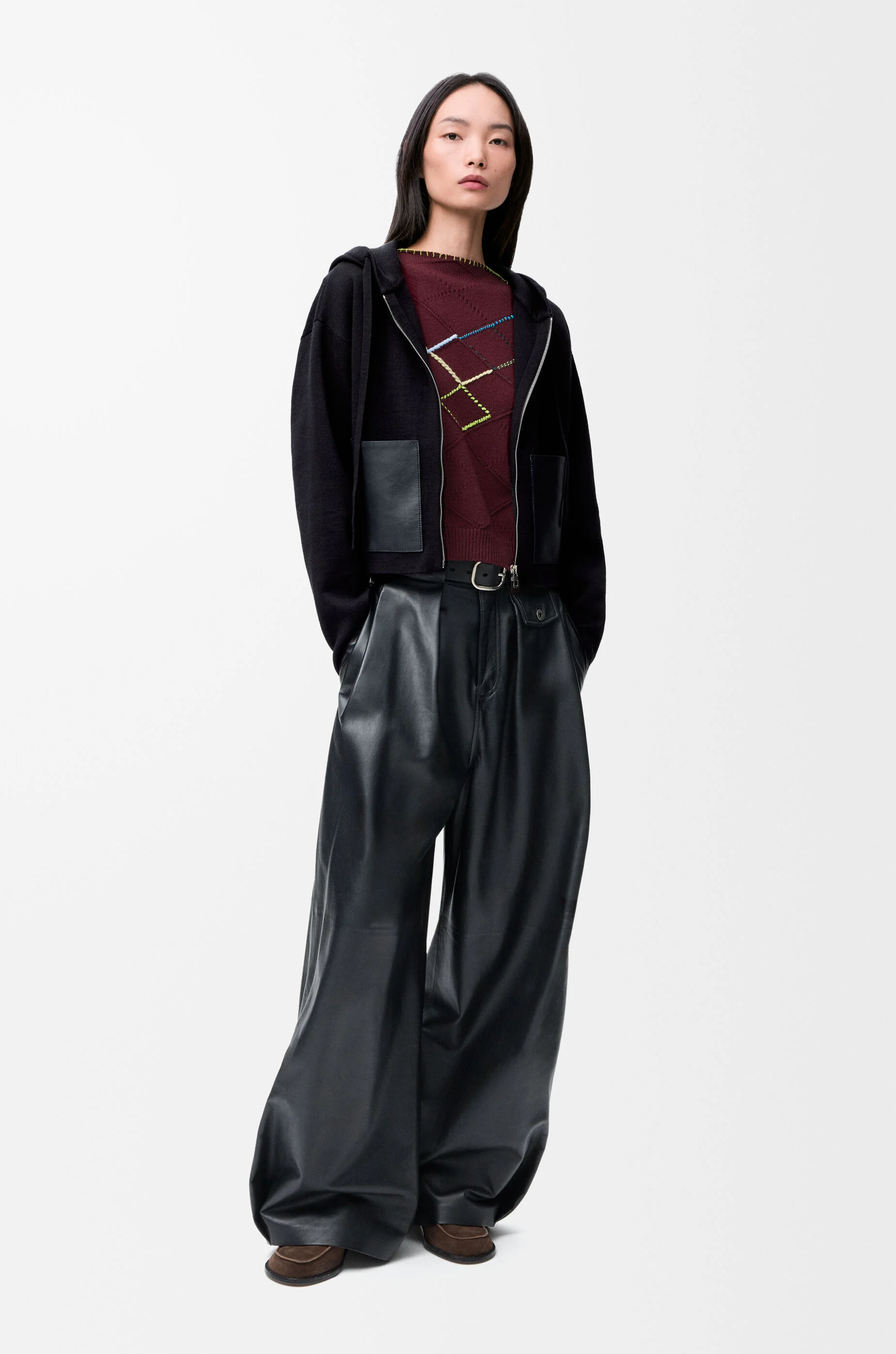 Zip-up hoodie in wool Black - LOEWE USA Official Website