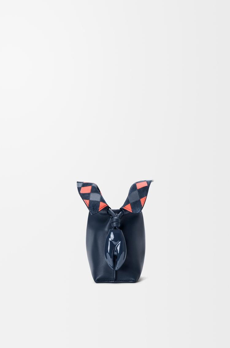 LOEWE Mini Flamenco clutch in nappa calfskin and check intarsio Deep Navy/Multicolor