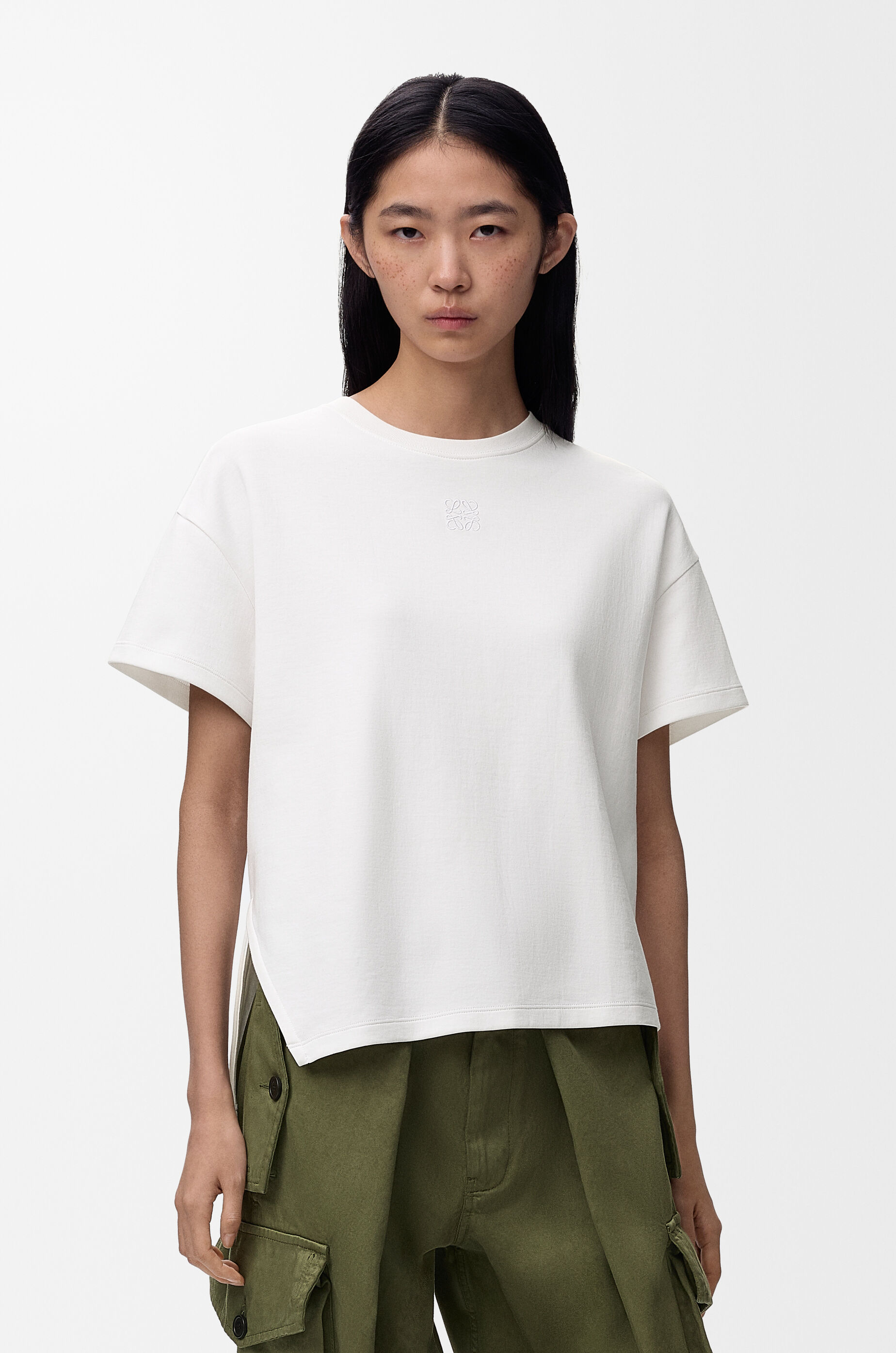 アシンメトリー Tシャツ（コットンブレンド） ホワイト - ロエベ 日本
