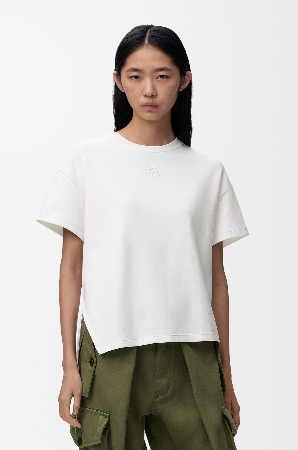 アシンメトリー Tシャツ（コットンブレンド） ホワイト - ロエベ 日本 
