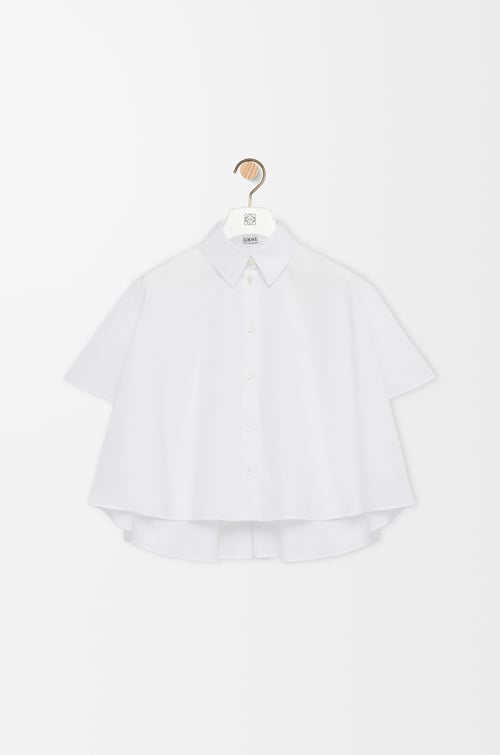 LOEWE ショートスリーブ トラペーズ シャツ（コットン） ホワイト