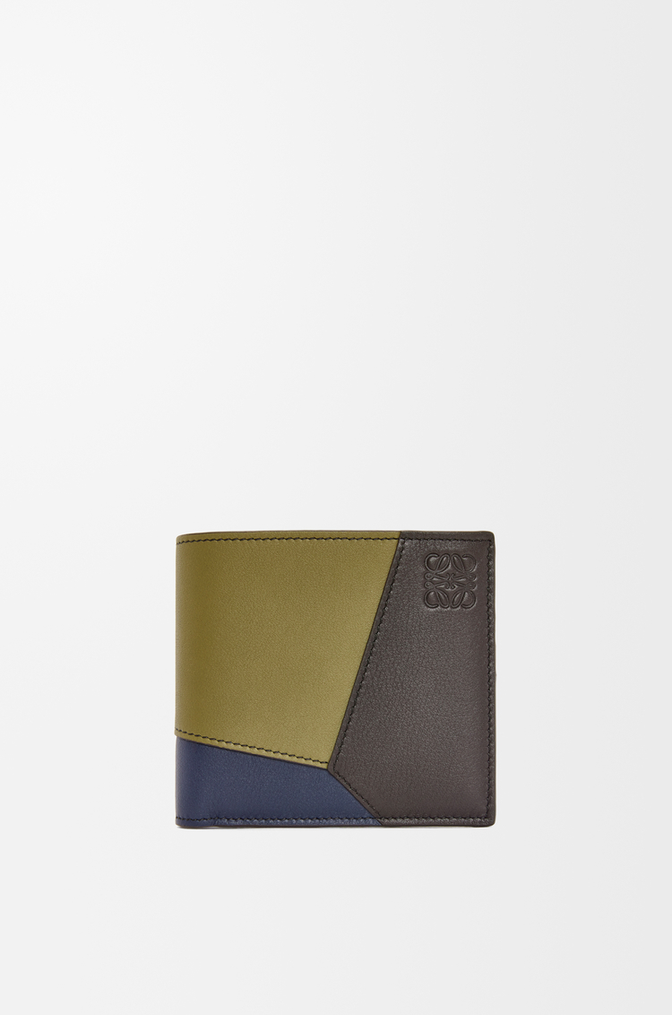 Puzzle bifold wallet in classic calfskin