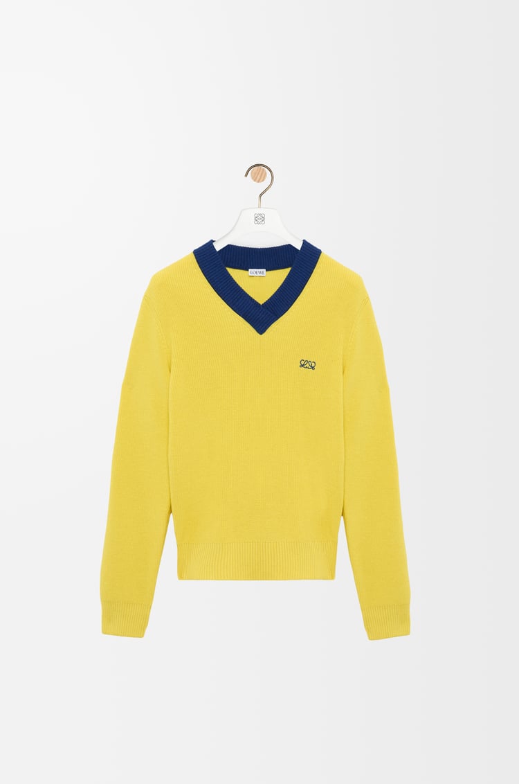 LOEWE Jersey en algodón y lana Amarillo/Azul