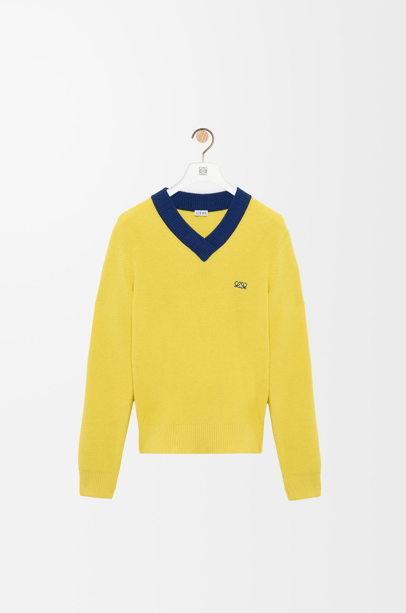 LOEWE Jersey en algodón y lana Amarillo/Azul