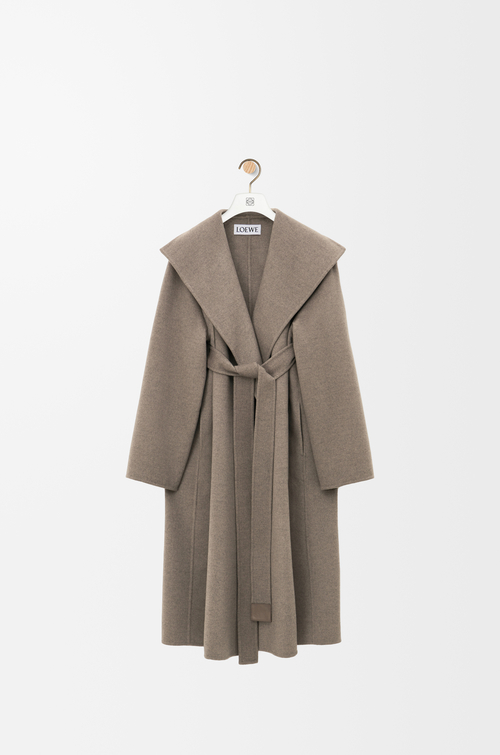 ベルテッド コート（ウール&カシミヤ） トープメランジ - LOEWE