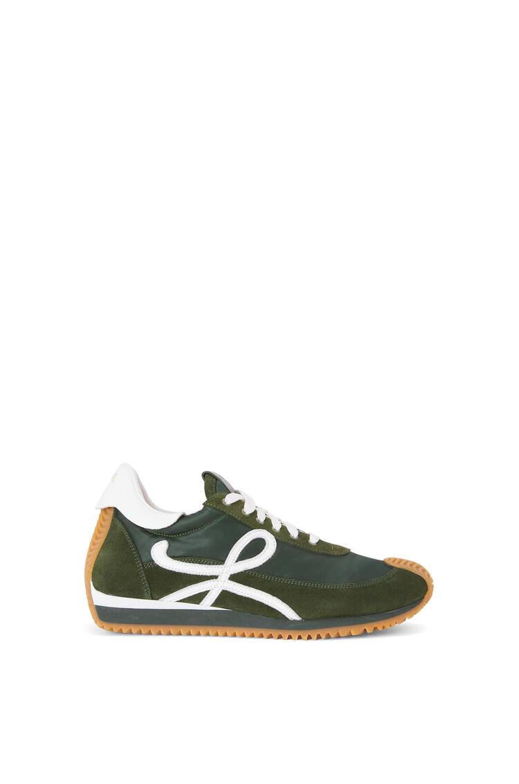LOEWE Flow runner in suede and nylon Forest Green