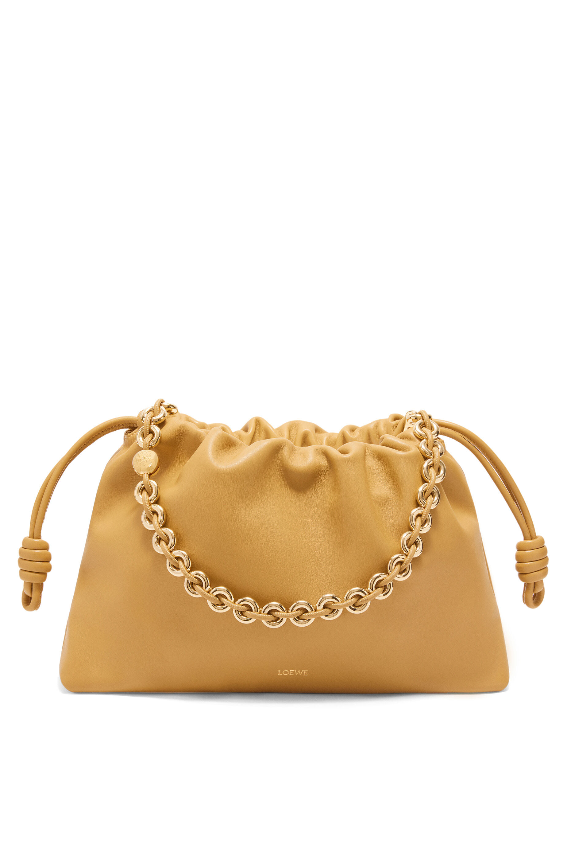 Grand Flamenco Purse en cuir d agneau nappa doux Sahara LOEWE