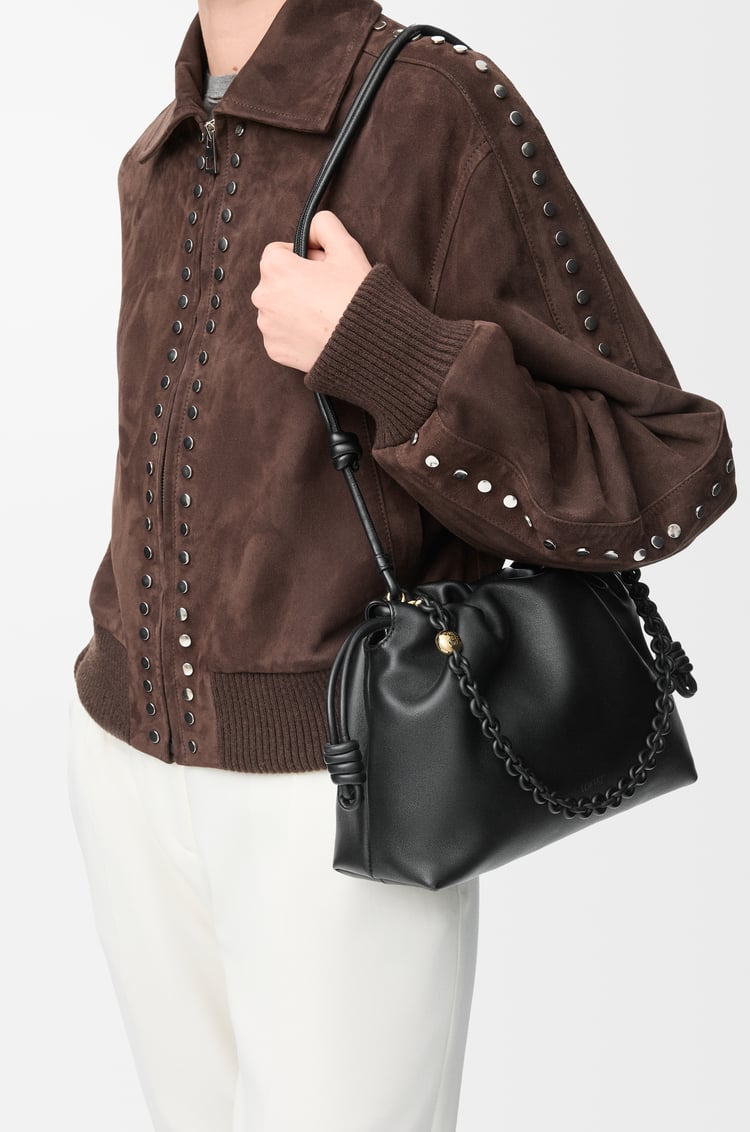 LOEWE Borsa Flamenco Purse media in morbida nappa di agnello Nero
