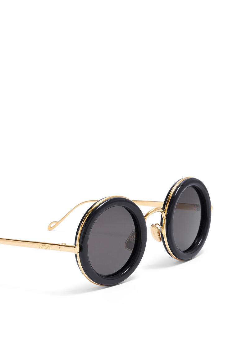 LOEWE Round sunglasses in acetate Black Gold
