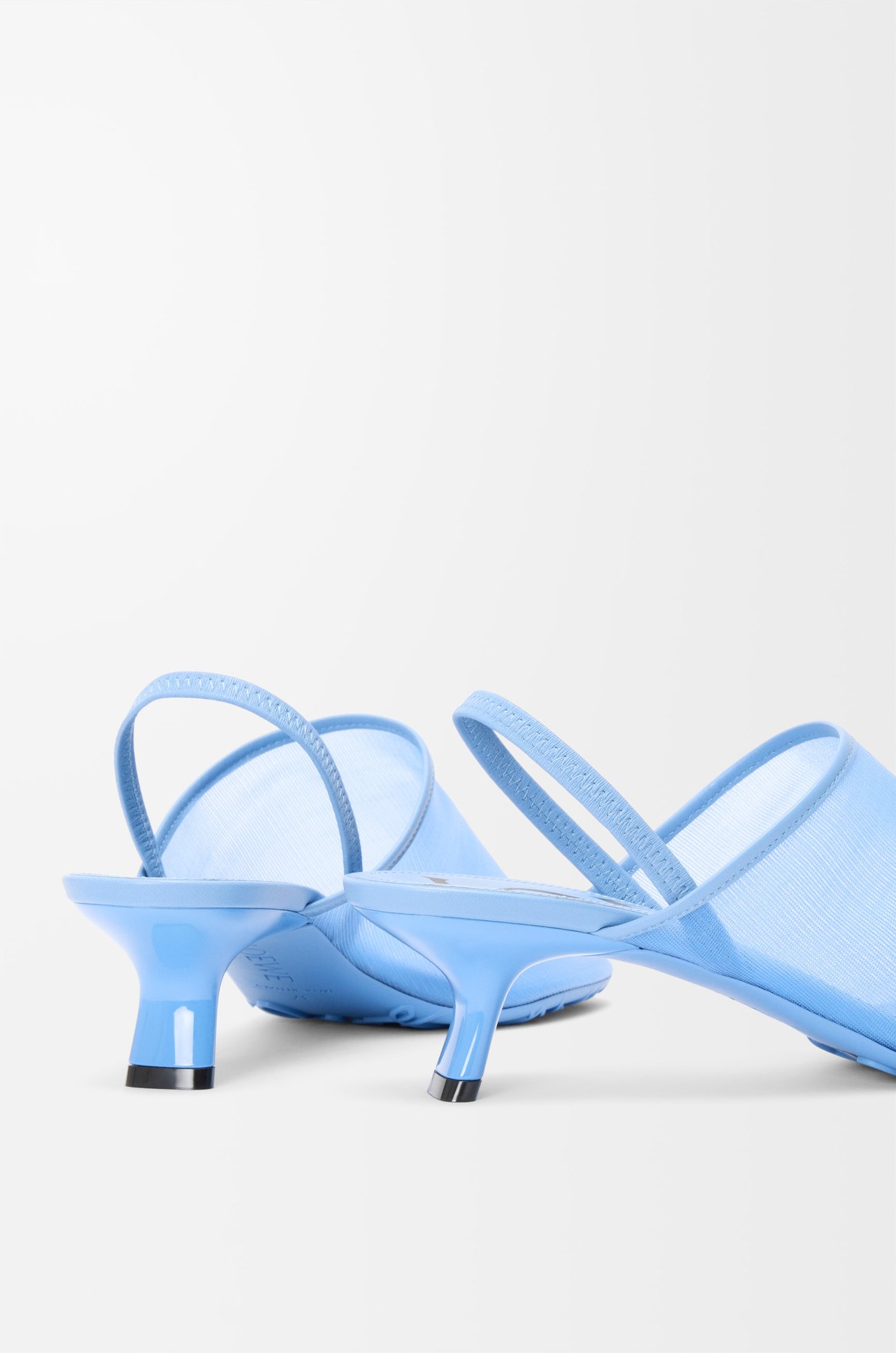 LOEWE Petal slingback heel sandal in mesh Sea Blue