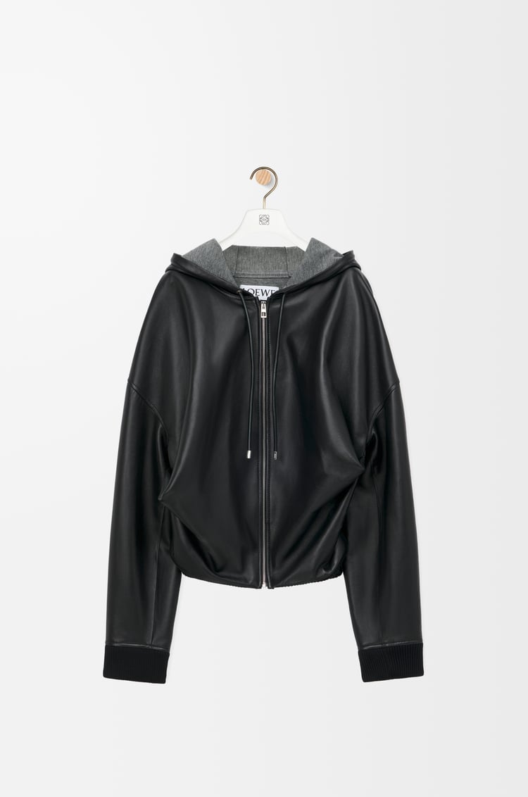 LOEWE Sudadera drapeada con capucha en napa Negro