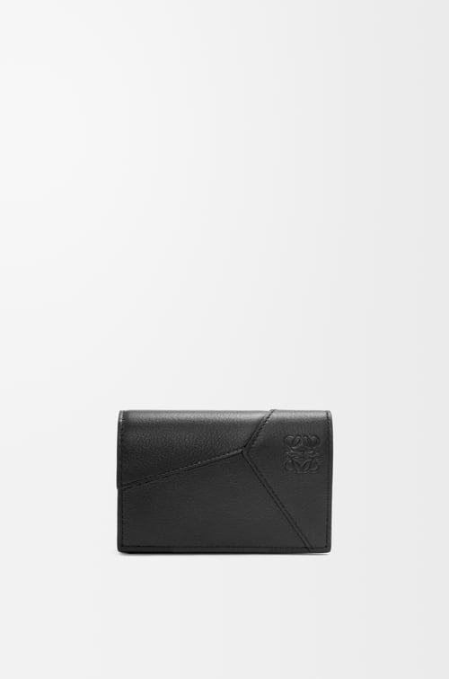 LOEWE Tarjetero Puzzle en piel de ternera Negro plp_rd