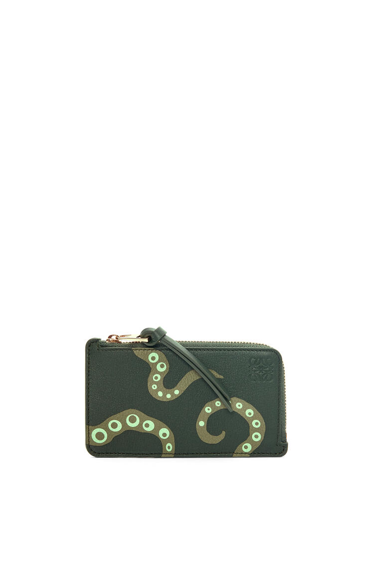 LOEWE Octopus coin cardholder in classic calfskin Vintage Khaki
