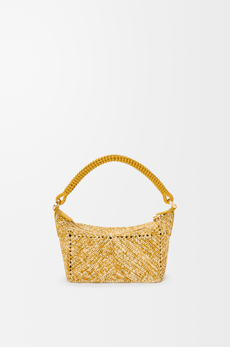 LOEWE Cala mini bag in melange raffia Mustard