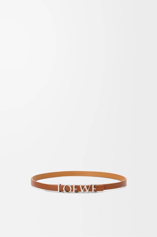 LOEWE LOEWE Armband aus Kalbsleder mit doppelter Wicklung Tan/Palladium