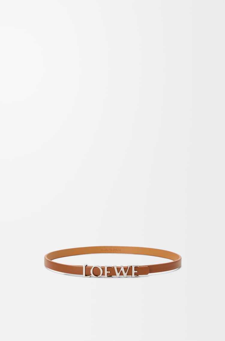 LOEWE LOEWE Armband aus Kalbsleder mit doppelter Wicklung Tan/Palladium