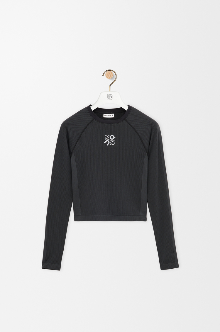 LOEWE Long sleeve top in technical jersey Black