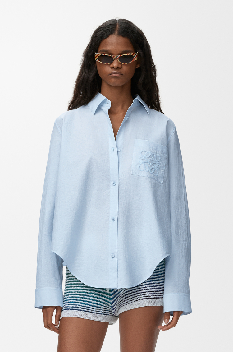 LOEWE 棉质混纺衬衫 浅蓝色