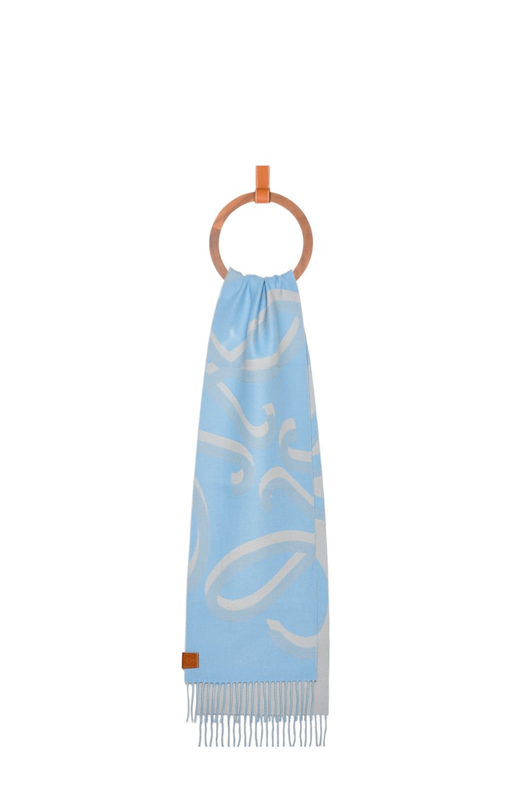 LOEWE Scarf in wool and cashmere Light Blue