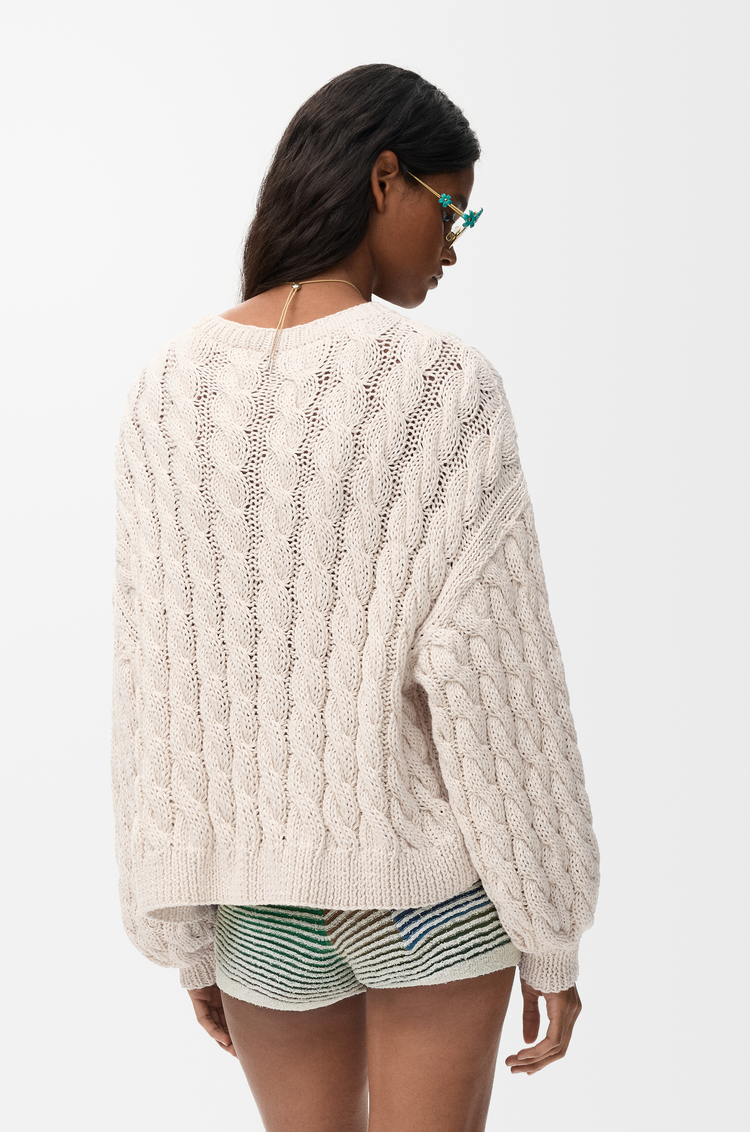 LOEWE Jersey Anagram en mezcla de algodón y lana Crudo