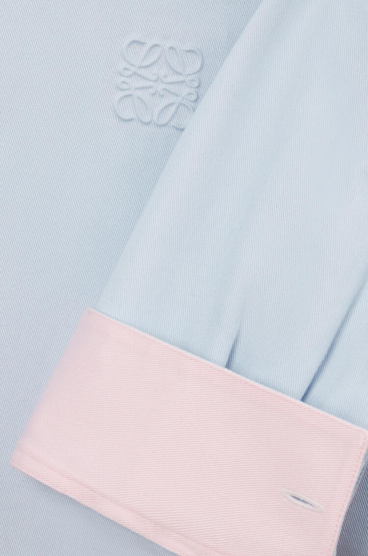 LOEWE Reversible Anagram shirt in cotton Light Blue/Light Pink