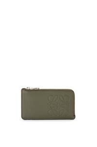 LOEWE Brand coin cardholder in smooth calfskin Khaki Green