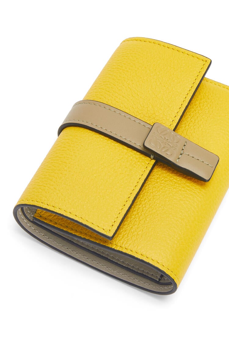 LOEWE Small vertical wallet in soft grained calfskin Yellow/Clay Green