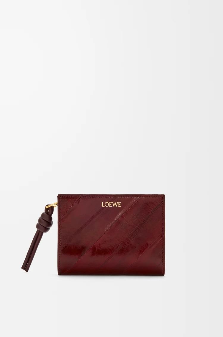 LOEWE Knot compact wallet in hagfish Dark Burgundy