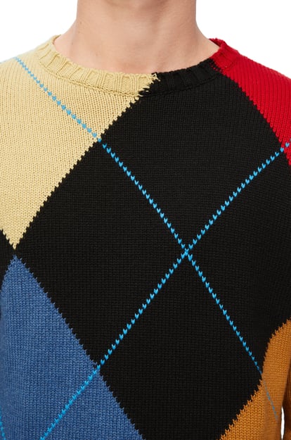 LOEWE Jersey de rombos en cashmere Negro/Multicolor plp_rd