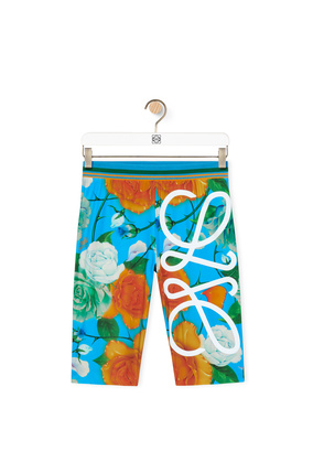 LOEWE Roses cycling shorts in technical jersey Blue/Multicolor