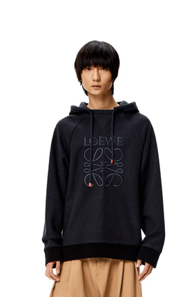 LOEWE Reverse Anagram hoodie in cotton Dark Navy plp_rd