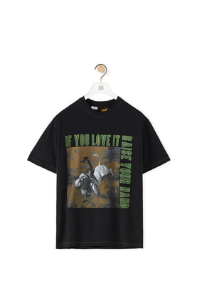 LOEWE Bull print T-shirt in cotton Washed Black plp_rd