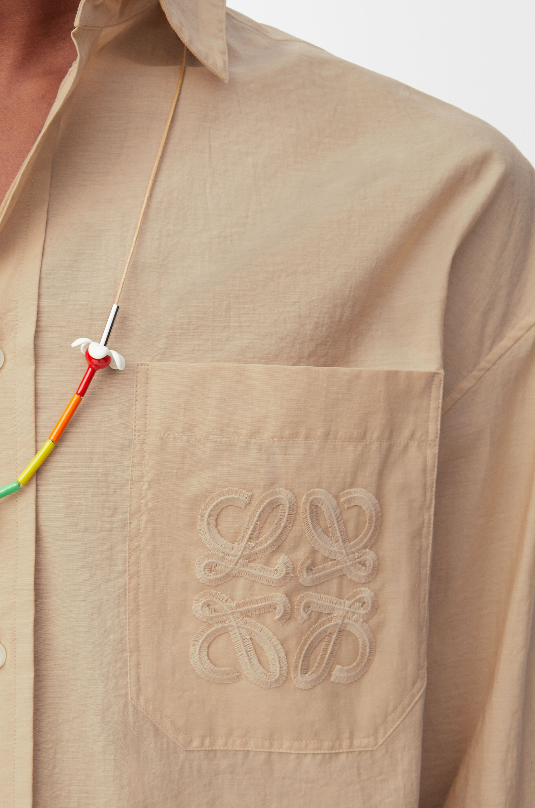 【LOEWE】SHIRT◆H616Y05X79 Short sleeve shirt in viscose and linen Black - LOEWE