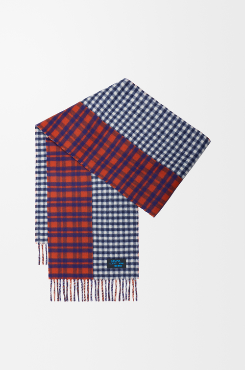 LOEWE Bufanda en mezcla de lana y cashmere Rojo/Azul
