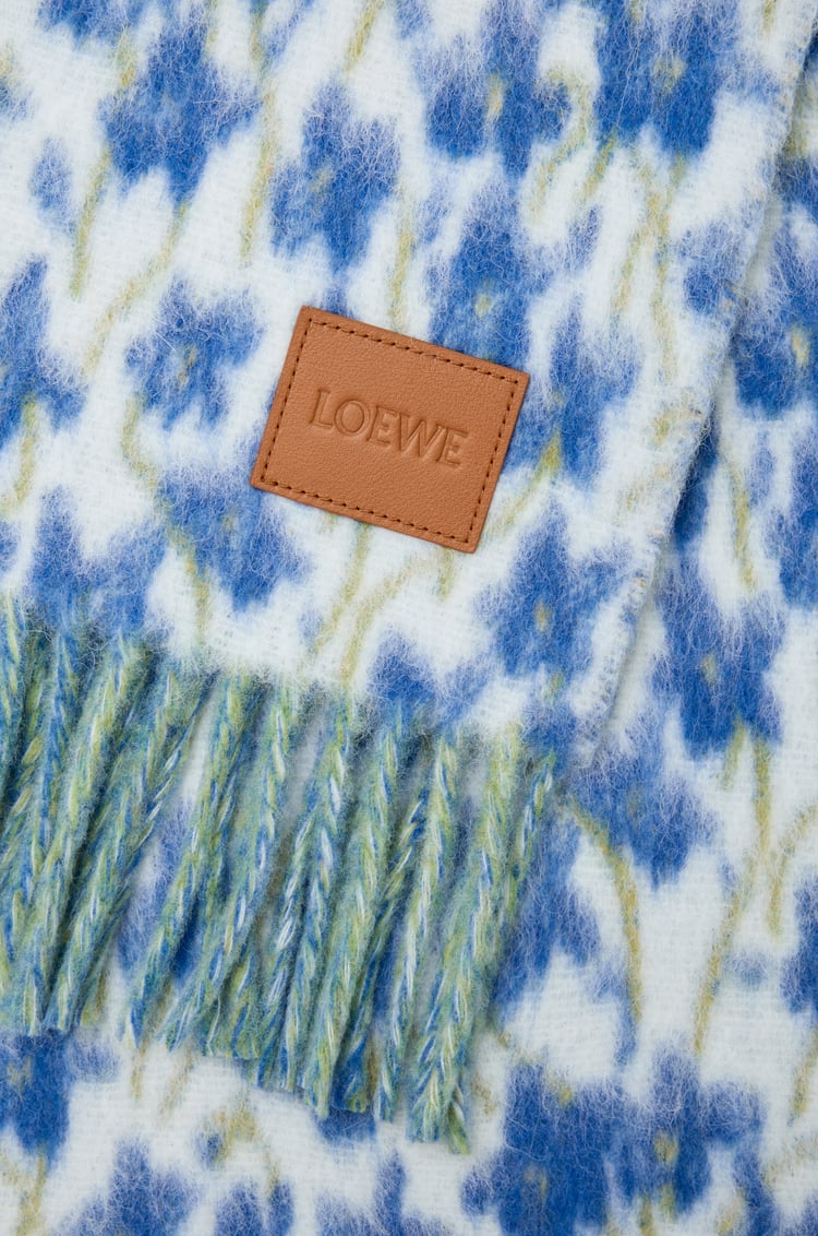LOEWE スカーフ（ウール&アルパカブレンド） ブルー/マルチカラー
