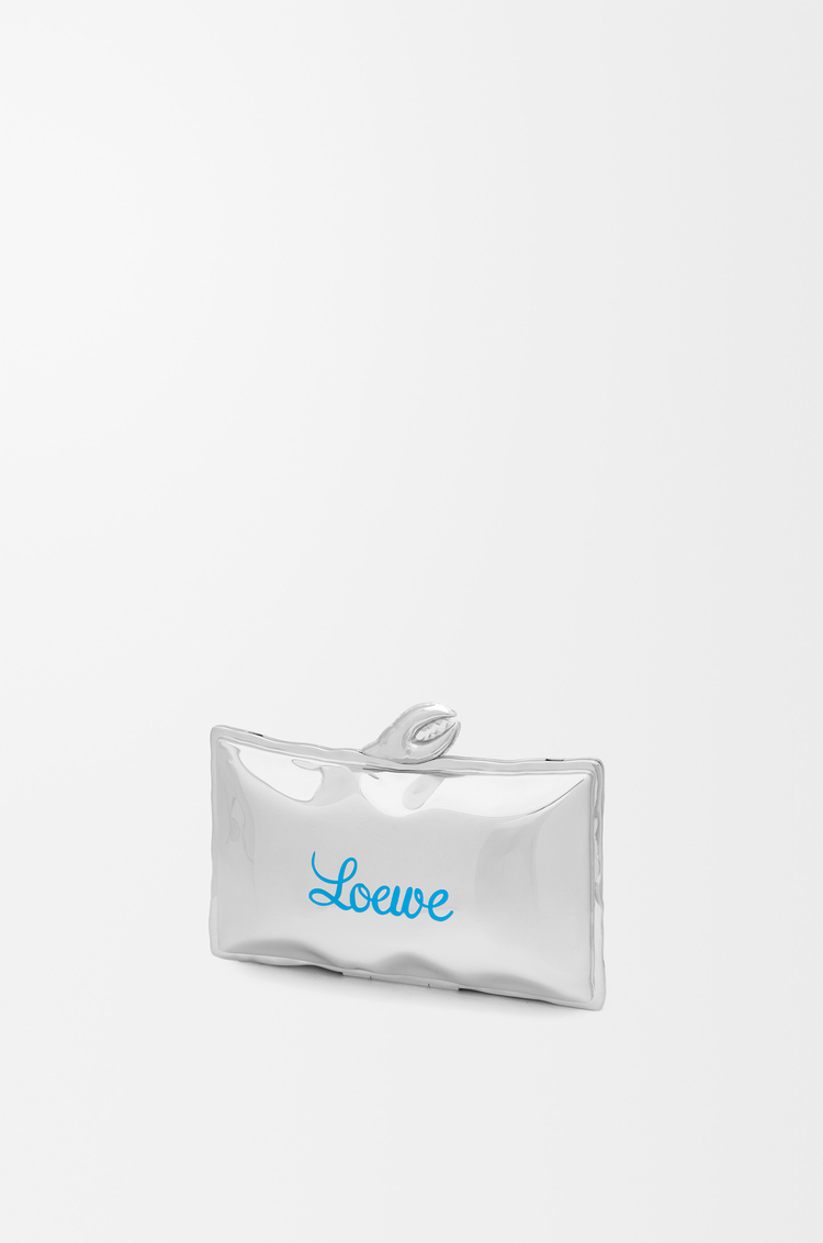 LOEWE Bolso Blown Minaudiere en latón y esmalte Plateado/Azul