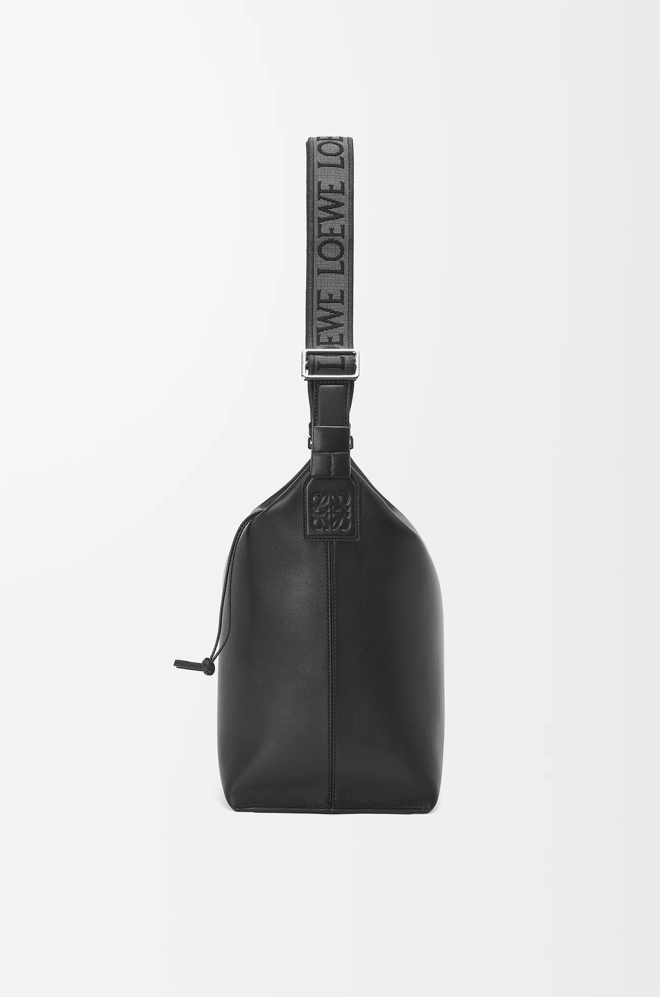 LOEWE Cubi crossbody bag in supple smooth calfskin and jacquard Black