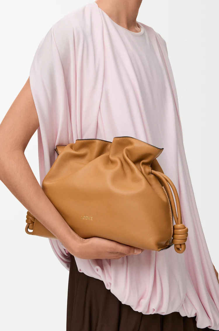 LOEWE Medium Flamenco clutch in nappa calfskin Warm Desert