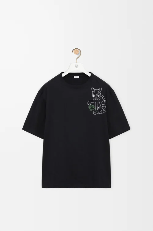 LOEWE Camiseta de corte holgado en algodón Negro